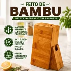 Suporte Organizador Para Facas Cepo Bambu Cozinha Faqueiro Porta Facas