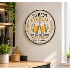 Placa quadro decorativo Frase divertida MDF 3mm 20x20 cm Bar Área Gourmet