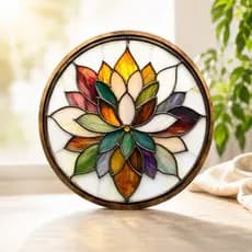 Placa quadro Mandala Flor de Lótus Decorativa em MDF 3mm 20x20cm Impressão Vinil Decoração Parede
