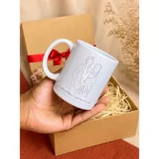 Caneca Personalizada Casal com Foto Silhueta e Iniciais | Presente Dia dos Namorados