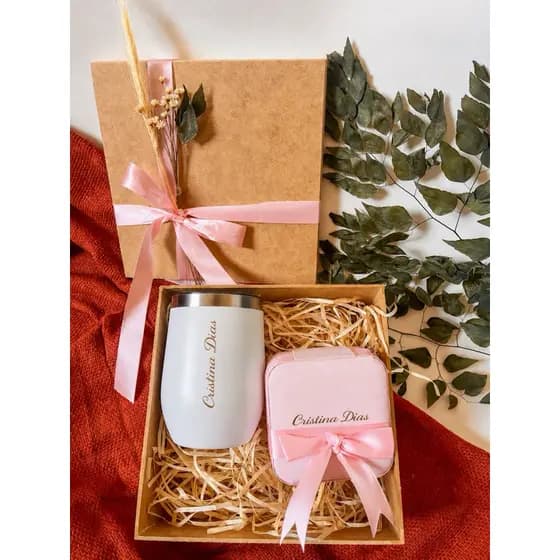 Kit Singular | Presente | Copo Térmico | Porta Jóias | Personalizados