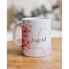 Caneca Com Nome Personalizado - Presente | Cerâmica | 325ml | Premium | Café | Florido