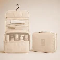 Necessaire de Viagem Impermeável com Gancho Bolsa Organizadora de Higiene Compacta Unissex