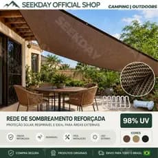 Seekday Cobertura Sombrite Toldo castanho /Amarelo Tela Sombreamento 98% para Garagem Instalação Rápida Vários tamanhos