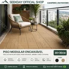 Seekday Piso Deck Modular Plastico 30x30cm Antiderrapante Encaixe Rapido Area Externa
