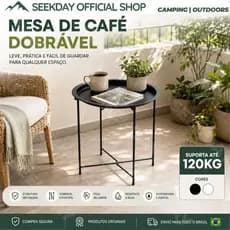 Seekday Mesa De Centro Redonda Cantinho Do Cafe Dobravel Portatil Varanda Camping 120kg