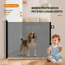 Portão de Segurança Retrátil para Cães e Gatos - Tamanho Ajustável