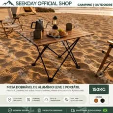 Seekday Mesa Dobravel Portatil Praia Camping Aço Carbono Espessado 150kg Piquenique Leve 1.4kg