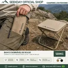 Seekday Banqueta Cadeira Dobrável Mini Portátil Pesca Camping Praia 120kg Reforçado