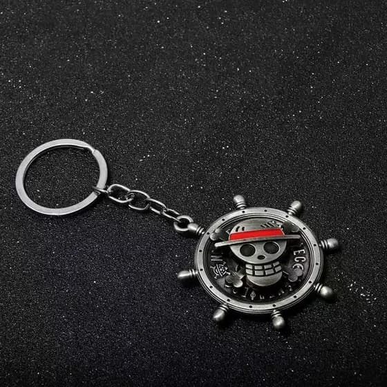Chaveiro de Metal Rotativo Unissex Anime One Piece Luffy, Adequado para Carros e Bolsas com Acessórios de Clipe C CQZM