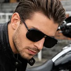 Óculos de sol masculino estilo punk retrô armação grossa quadrada anti UV400 para condução e viagem