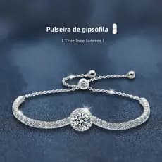 Pulseira Moissanite Gypsophila Prata 925 Luxo Nicho Design Joia Feminina Presente Aniversário Namorada