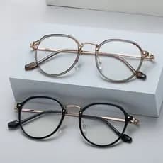 Óculos de Grau Anti-azul Metal Retrô Premium Jovens Meninos Meninas Novo Estilo Leve Confortável Proteção Visual