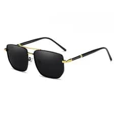 Óculos de Sol Polarizado Masculino Europeu, Ideal para Dirigir e Pescar, Modelo Quadrado Metálico Moderno