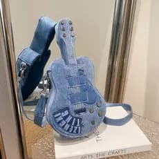 Nova bolsa feminina de design exclusivo para comércio exterior, bolsa de ombro e transversal de jeans moderna e única, b
