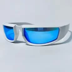 Óculos de Sol Futurista Y2K Unissex Esportivo Lente Espelhada Estilo Cyber Punk Proteção UV