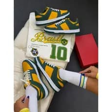 Tênis Masculino Feminino Verde Amarelo Com Chaveiro Conforto e Estilo COPA 2026 na NBSHOPSHOES