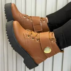 Bota luxo V..L cano curto tratorado salto grosso super confortável cores do inverno