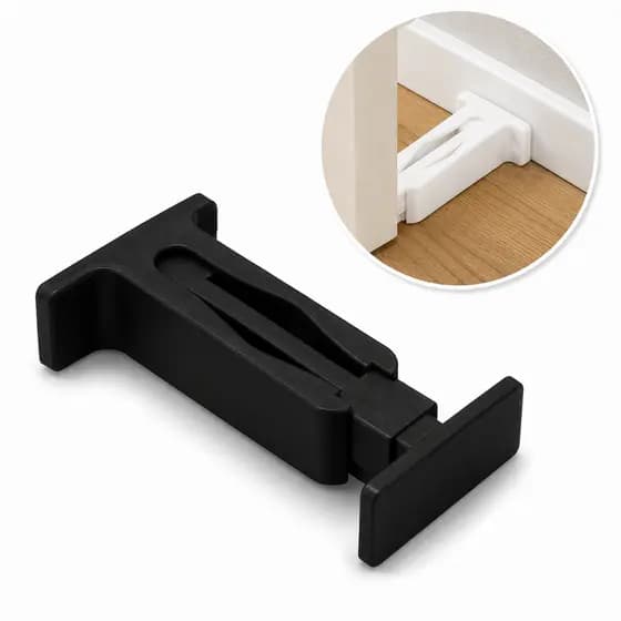 Fixador Trava Adesiva Porta Parede Prendedor Sem Furo Vidro Madeira 3M Alta Resistente Preto Branco