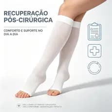 Meia de Compressão 3/4 para Varizes e Pós-Cirurgia – Alivia Inchaço, Modelo Reforçado, Unissex S2