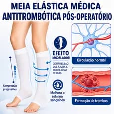 Par de Meias Médicas Compressivas 3/4 Unissex para Varizes Pernas Inchadas e Pós-Operatório Modelo atualizado