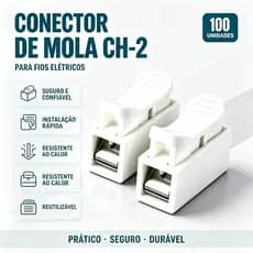 kit 100 Conector de Pressão 2 via para fios duplo ou tripla  Emenda  Sem Solda Sem Parafusos