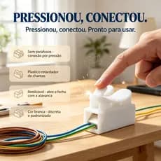 Kit 100 Conector CH-2 2 Vias Para Fios Rígidos e Flexíveis, Emenda Rápida, Sem Solda, Sem Parafusos