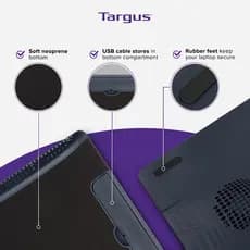 Suporte base pra refrigeração Cooler para notebook Targus com 2 ventoinhas com base acolchoada