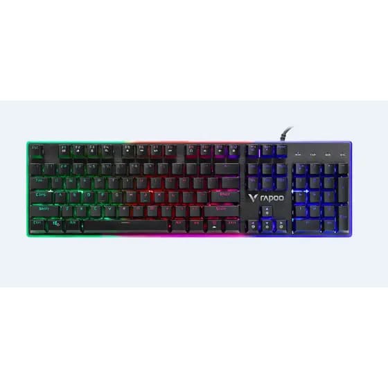 Teclado Gamer Rapoo V52pro USB LED RGB com sensação de Switch Blue Semi Mecânico Construção em Metal