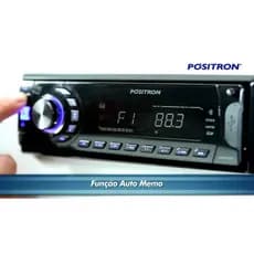 CD Player Positron com Bluetooth USB Cartão SD Auxiliar Painel Destacável Padrão ISO Controle Remoto