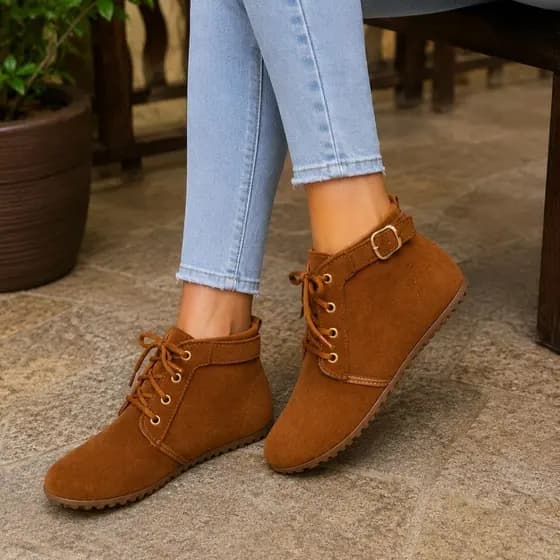 Bota Feminina Coturno Confortável Cano Curto Casual Dia a Dia Inverno