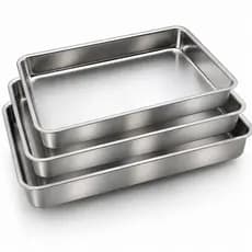 Kit com 3 Assadeiras Retangular de Aluminio Reforçada