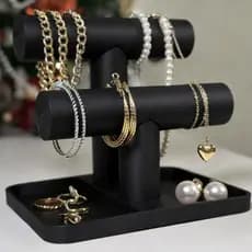 Suporte Porta Joias Duplo Para Anéis Braceletes Pulseiras Colares e Brincos