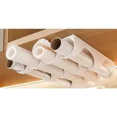 Suporte para Rolos de Cozinha Organizador de Armário | Porta Papel Toalha, Filme e Alumínio | Organizador Casa e Cozinha