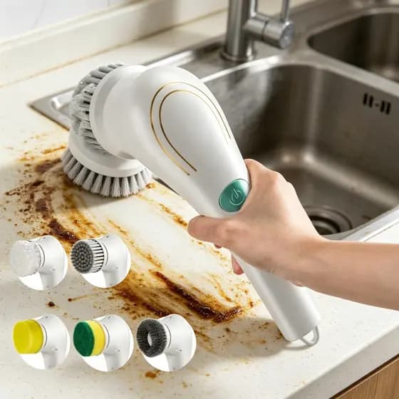 Escova de Limpeza Elétrica 3 em 1 / 5 em 1 Sem Fio Super Prática Limpa Azulejo Pia e Jardim