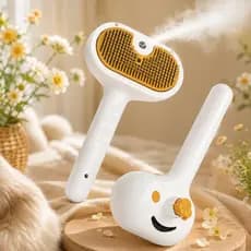 Escova Elétrica a Vapor Para Pets 3 Em 1 Pente Massageador Anti Pelos Para Cães e Gatos
