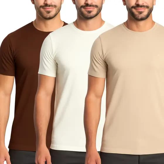 Kit 3 Camisetas Lisas Masculinas 100% Algodão Moda Casual Básica Diária Streetwear Academia Trabalho