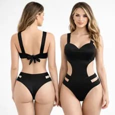Maiô Biquini Feminino Chapa Barriga com Elástico Alça Larga Moda Praia Verão