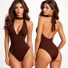 Body Feminino Multiformas com Amarração e Costas Nuas Moda Verão