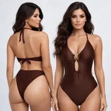 Maiô Body Feminino com Bojo e Argola Modelador Disfarça Barriga Forrado Moda Praia Verão