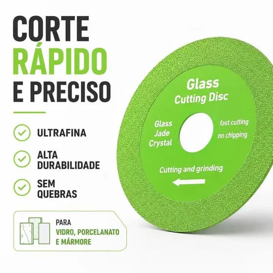 1 Discos Diamantado Para Corte De Vidro Porcelanato Piso e Cerâmica 100mm