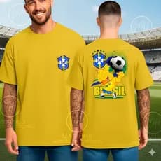 Camisa unisex brasil Torcedor Camiseta Time copa Futebol Esportiva Gola Redonda Algodão vem hexa