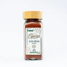 Colorau Premium Species 81g – Pote de Vidro com Tampa Dosadora de Bambu