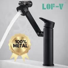 Torneira Monocomando 100% Metal Liga De Alumínio Premium Com Ducha Extensivel 360 Preto Fosco Quente Frio Lavatorio