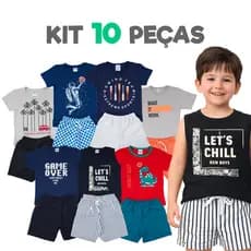 Kit 10 Peças Infantil Connjunto MENINO Verão Atacado Algodão Qualidade