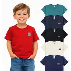Kit 3 Camisetas Infantil MENINO Lisa Básica Manga CURTA 100% Algodão Versátil