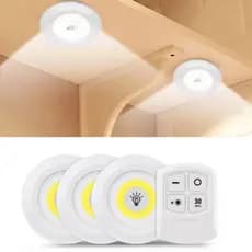 Luminária Kit 3 Lâmpada Led Spot Sem Fio Controle Remoto Lâmpada Led Sem Fio