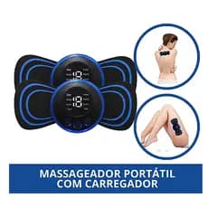 Mini Massageador Elétrico Portátil com 8 Modos de Massagem para Alívio de Dores