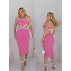 Vestido Virginia Alcinha Midi Anarruga Costas abertas