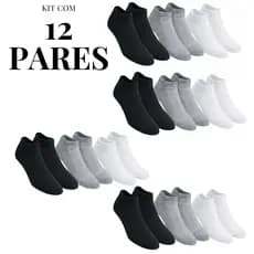 KIT 12 PARES DE MEIAS SOQUETE QUENTINHA FEMININA QUALIDADE PREMIUM SUPERIOR NÃO ALARGA